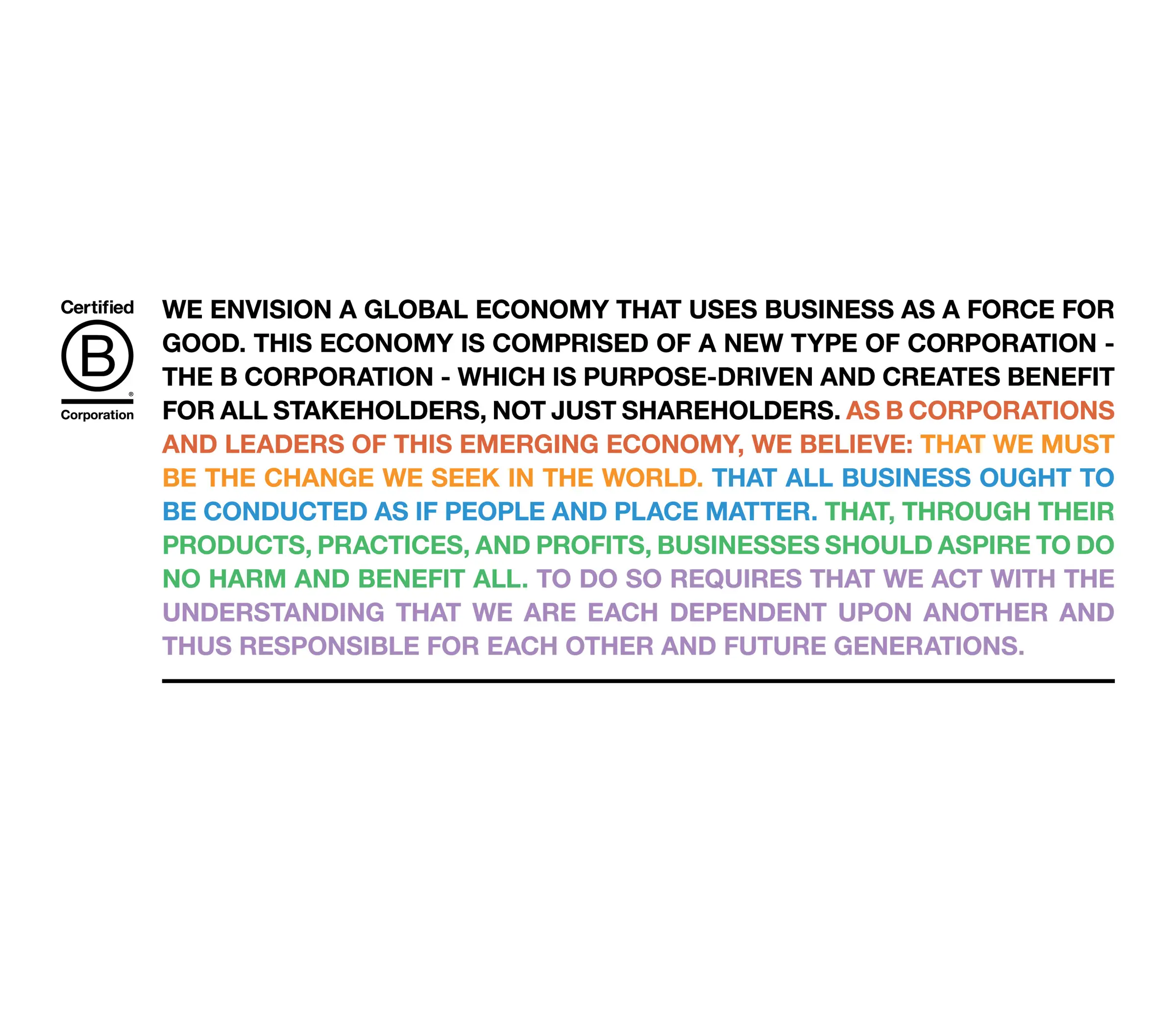 B Corp Declaration